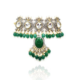 Azzma Green Polki Choker Set - The pashm
